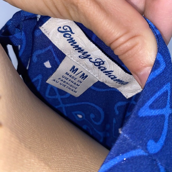 Tommy Bahama Geo Garden Placement Print Matte Jersey Maxi Dress Island Navy Blue - Picture 9 of 10